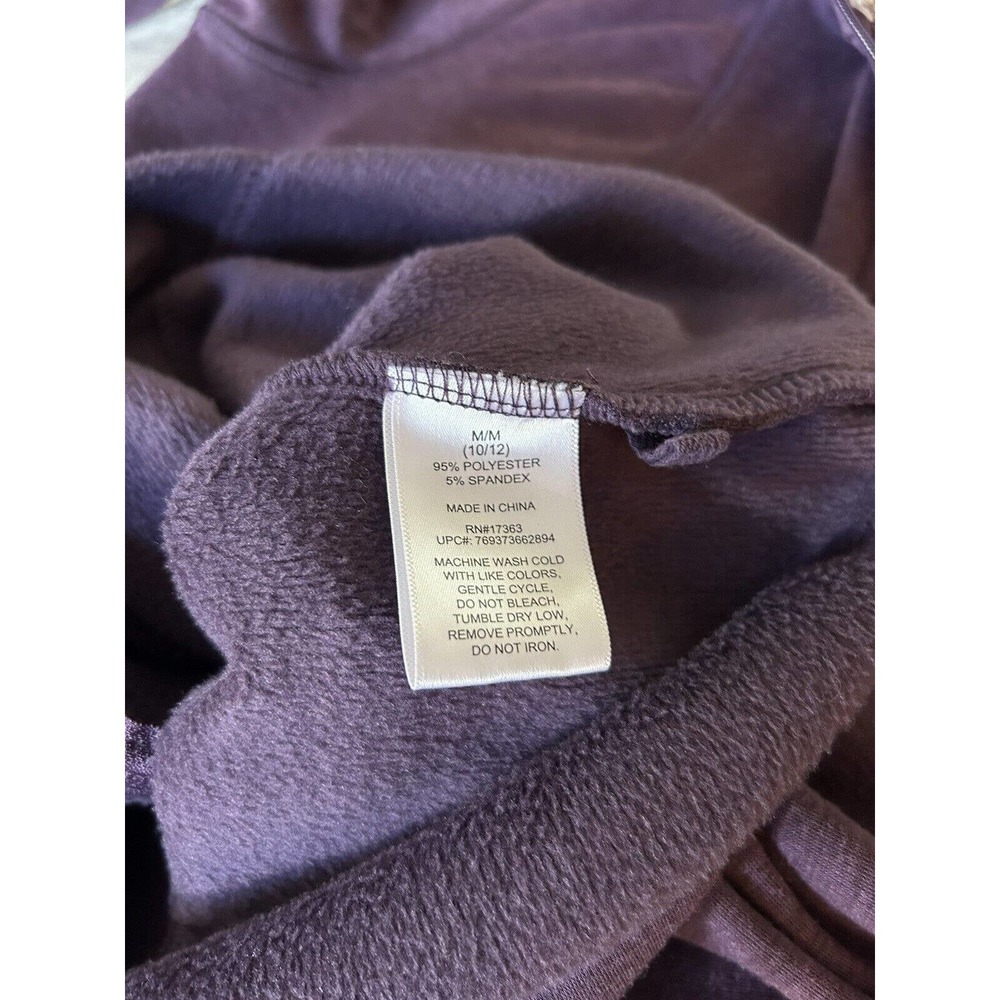 Cuddl Duds sweater jacket Womens M Fleece Lined Full-Zip Pockets purple comfy - Picture 9 of 9